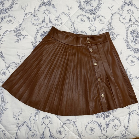 Zara Brown Mini Skirt with Button Accents - Picture 3 of 8
